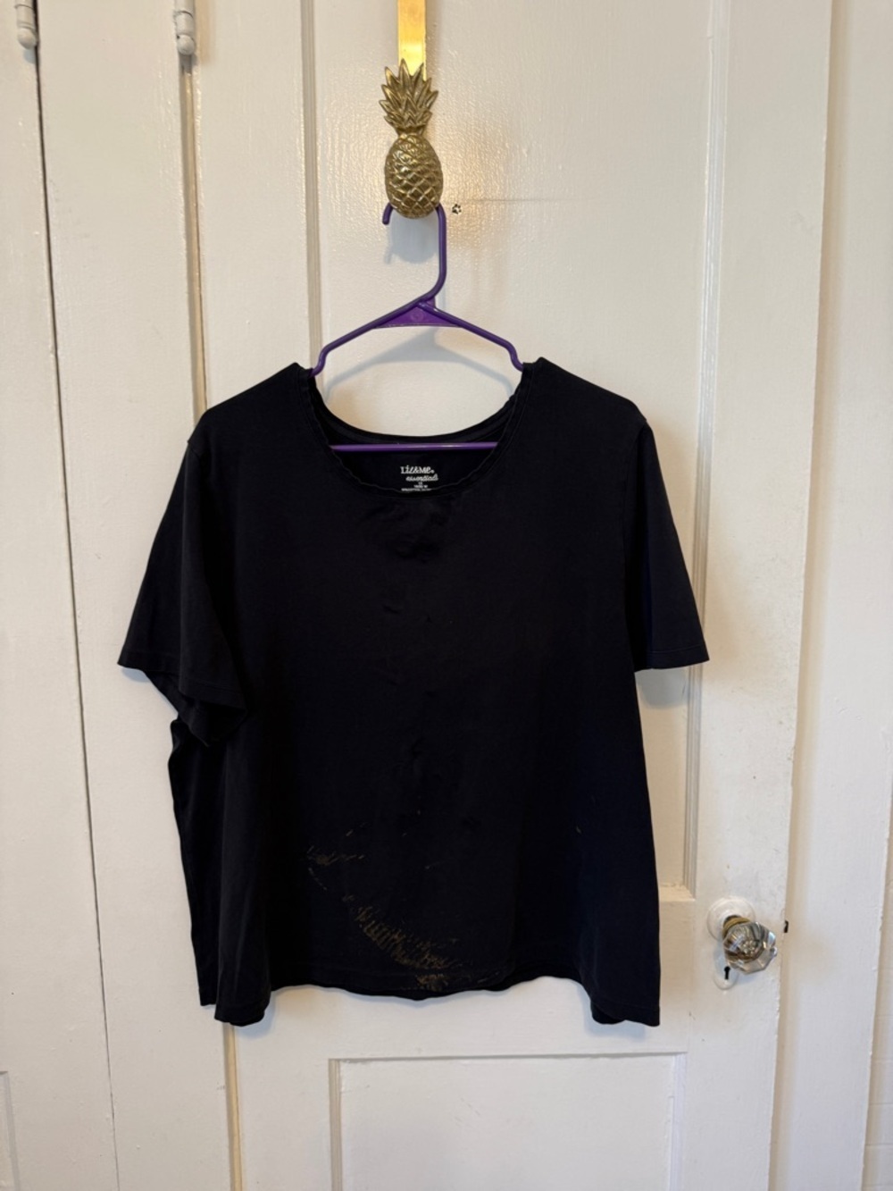 Liz & Me 1X Essentials Black Short Sleeve Crewneck Tee